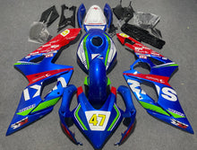 Suzuki GSXR1000 (2005-2006) Blue, White, Red & Green #47 Race Fairings at KingsMotorcycleFairings.com