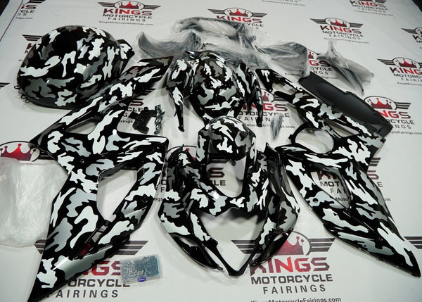 Suzuki GSXR1000 (2005-2006) Camouflage Black, White & Gray Fairings at KingsMotorcycleFairings.com