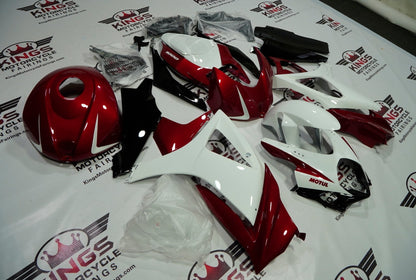 Suzuki GSXR1000 (2007-2008) White, Dark Red & Black Fairings at KingsMotorcycleFairings.com