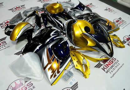Suzuki GSXR1300 Hayabusa Fairings (2008-2019) Gold, Silver, Navy Blue Special Edition at KingsMotorcycleFairings.com