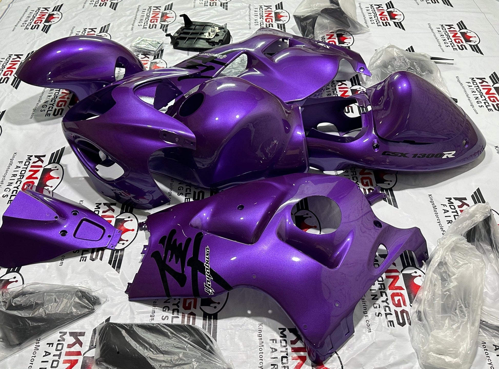 Hayabusa (1999-2007) Purple, Black, White Fairings at KingsMotorcycleFairings.com