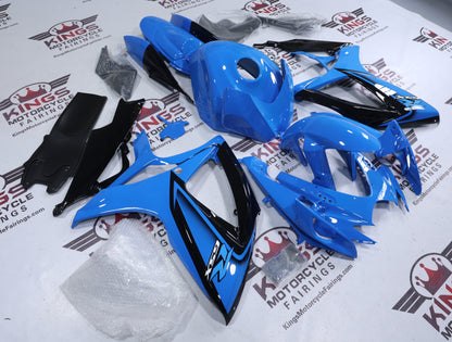 Suzuki GSXR600 Fairing Kit (2006-2007) Gloss Light Blue, Black at KingsMotorcycleFairings.com