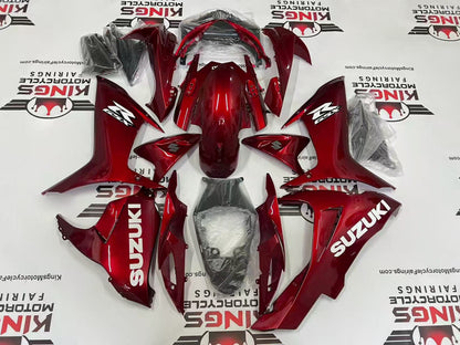 Suzuki GSXR600 Fairing Kit (2011-2024) Red Candy, White at KingsMotorcycleFairings.com