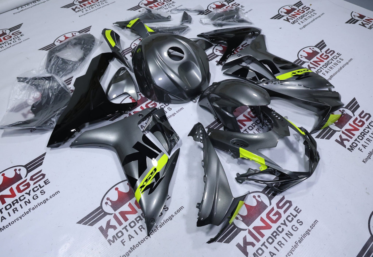 Suzuki GSXR600 Fairing Kit (2025-2026) Gray, Neon Yellow, Black at KingsMotorcycleFairings.com