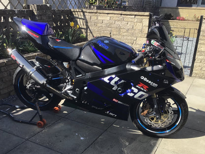 Suzuki GSXR600 Fairings (2004-2005) Black, Blue, Black, Green Tyco at KingsMotorcycleFairings.com