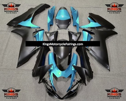 Suzuki GSXR600 Fairing Set (2025-2026) Matte Black, Turquoise Blue at KingsMotorcycleFairings.com