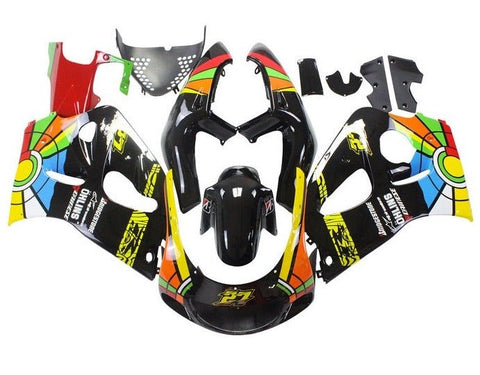 Suzuki GSXR600 Fairings (1996-1999) Black Multicolor at KingsMotorcycleFairings.com
