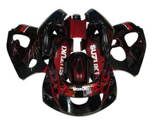 Suzuki GSXR 600 Fairings (1996-1999) Black, Red, White, Flames at KingsMotorcycleFairings.com