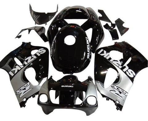 Suzuki GSXR600 Fairings (1996-1999) Black, Silver at KingsMotorcycleFairings.com