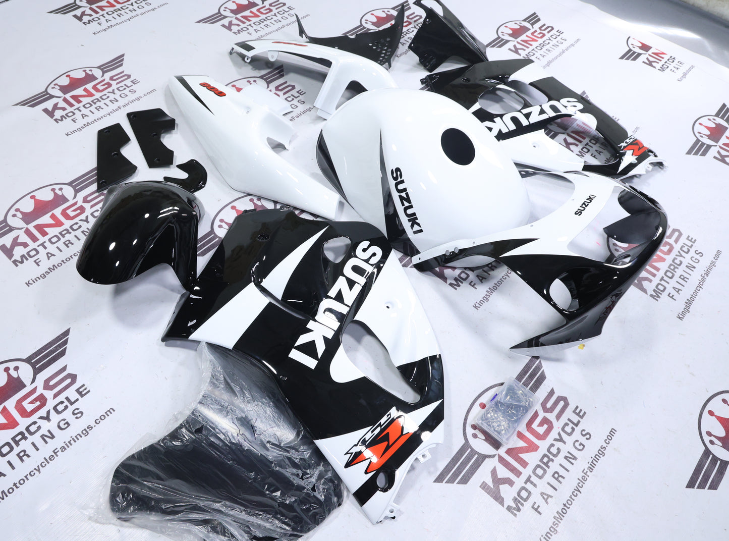 Suzuki GSXR600 Fairings (1996-1999) Gloss White, Black, Red from KingsMotorcycleFairings.com