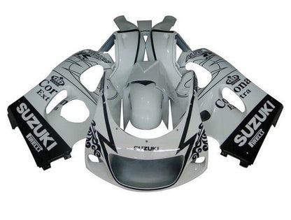Suzuki GSXR600 Fairings (1996-1999) White, Black, Tribal Corona at KingsMotorcycleFairings.com