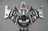 Suzuki GSXR600 Fairings (2000-2003) Black, Silver Stripe, Red at KingsMotorcycleFairings.com