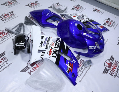 Suzuki GSXR600 Fairings (2000-2003) Blue, White, Black Stripe at KingsMotorcycleFairings.com