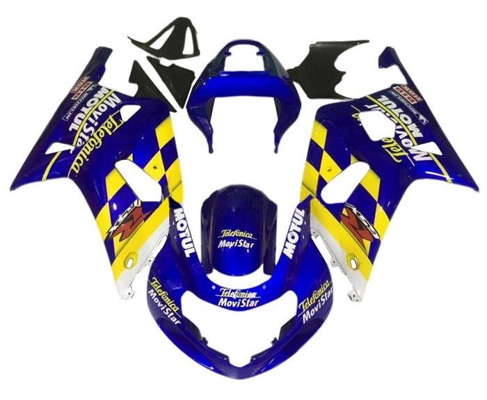 Suzuki GSXR 600 Fairings (2000-2003) Blue, Yellow Checker from KingsMotorcycleFairings.com