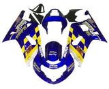 Suzuki GSXR600 Fairings (2000-2003) Blue, Yellow Checker at KingsMotorcycleFairings.com