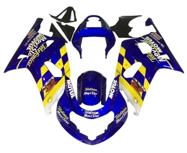 Suzuki GSXR600 Fairings (2000-2003) Blue, Yellow Checker at KingsMotorcycleFairings.com