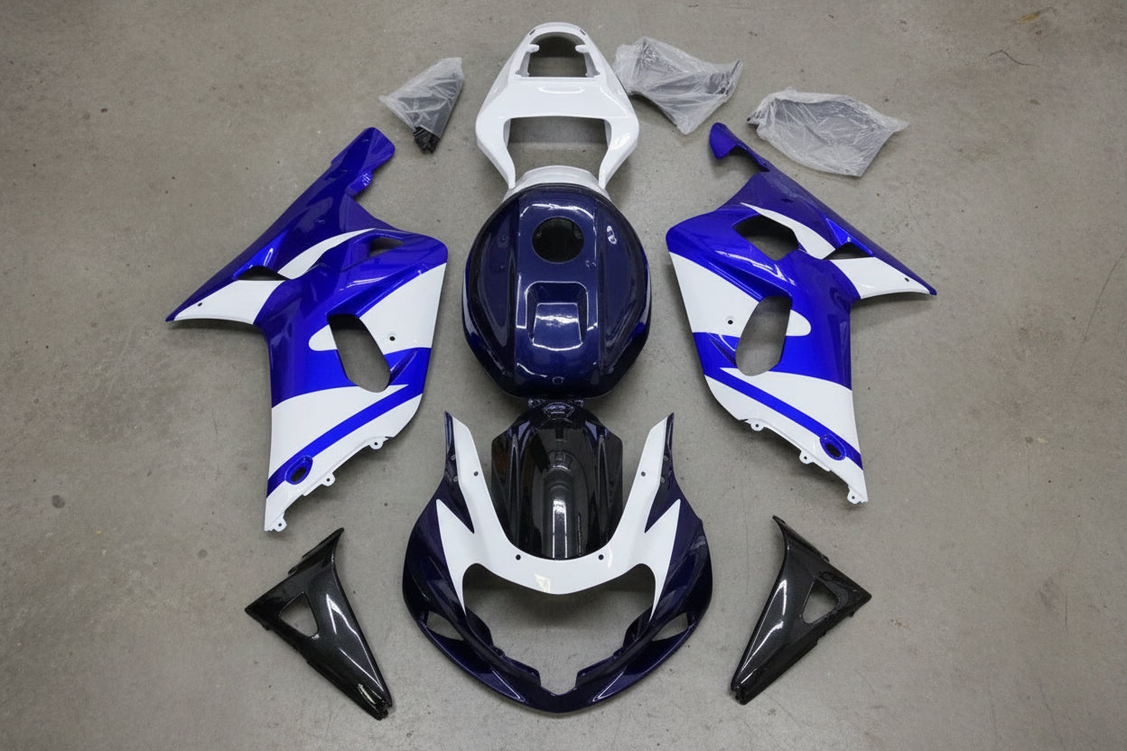 Suzuki GSXR600 Fairings (2000-2003) Dark Blue, Blue, White at KingsMotorcycleFairings.com