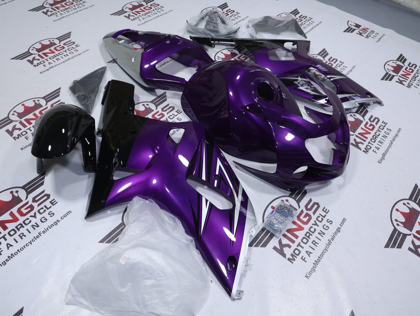 Suzuki GSXR600 Fairings (2000-2003) Purple, Black, Silver at KingsMotorcycleFairings.com