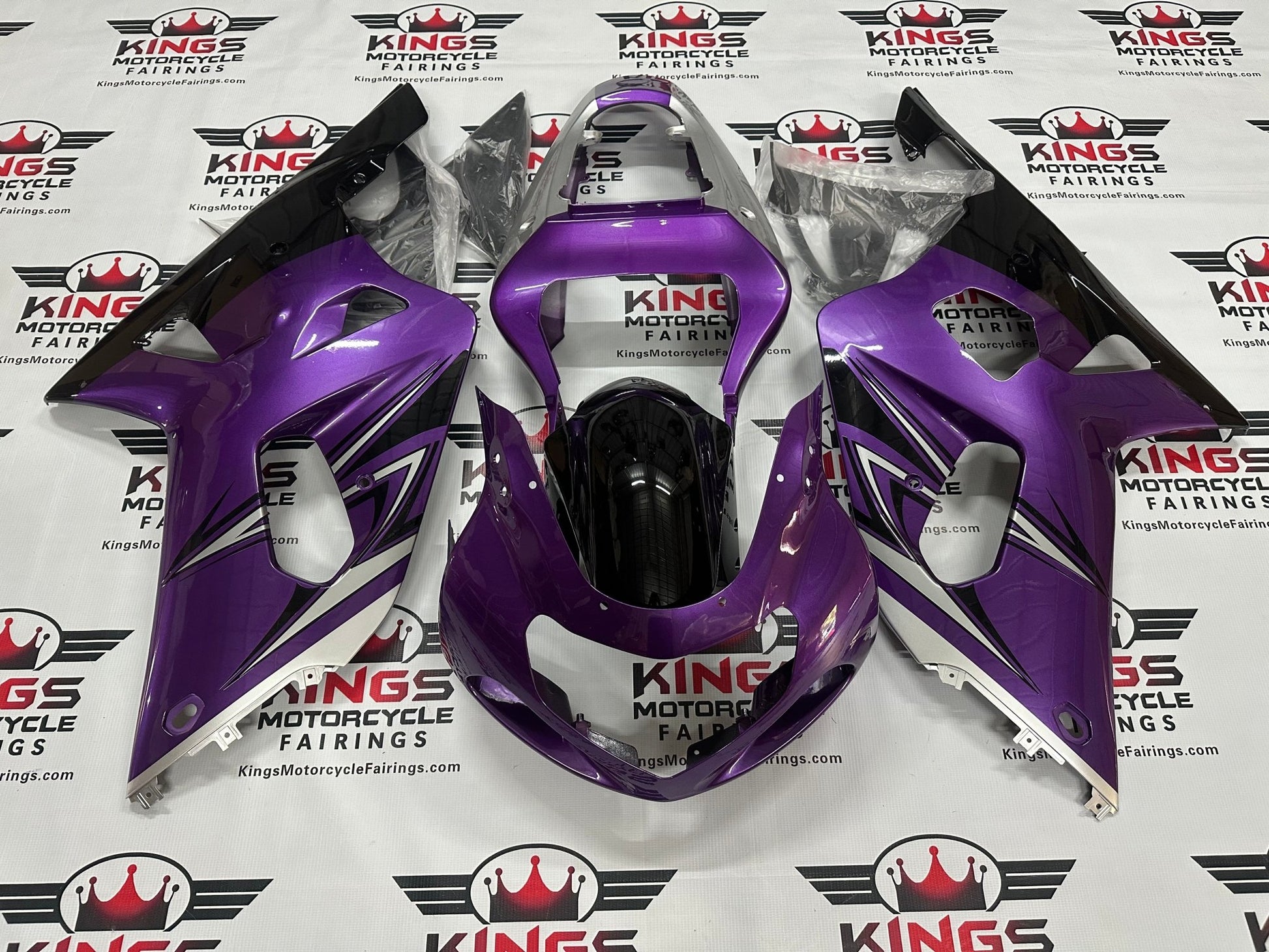Suzuki GSX-R600 Fairing Kit (2000-2003) Purple, Black, Silver from KingsMotorcycleFairings.com