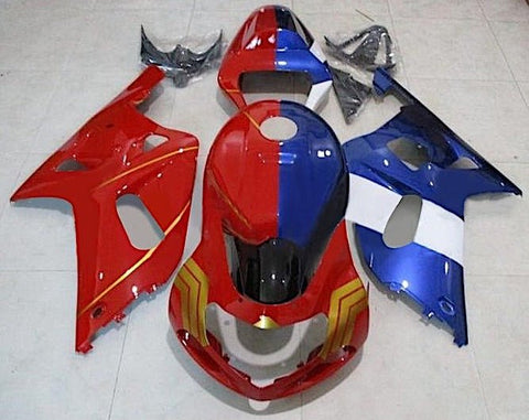 Suzuki GSXR600 Fairings (2000-2003) Red, Blue Split at KingsMotorcycleFairings.com