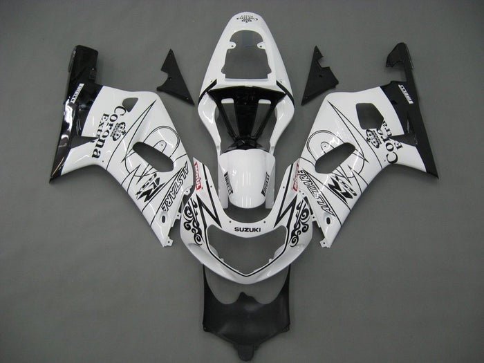 Suzuki GSXR 600 Fairings (2000-2003) White, Black Tribal at KingsMotorcycleFairings.com