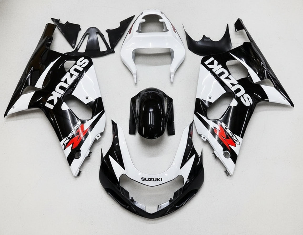 Suzuki GSXR600 Fairings (2000-2003) White, Black at KingsMotorcycleFairings.com