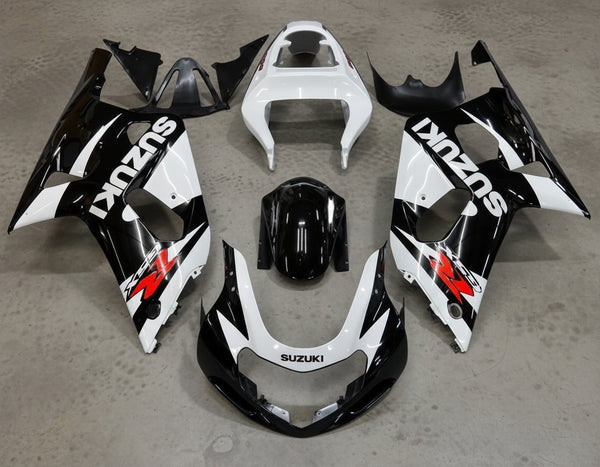 Suzuki GSXR 600 Fairings (2000-2003) White, Black at KingsMotorcycleFairings.com