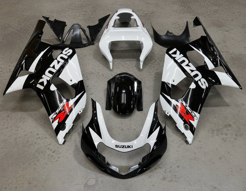 Suzuki GSXR 600 Fairings (2000-2003) White, Black at KingsMotorcycleFairings.com