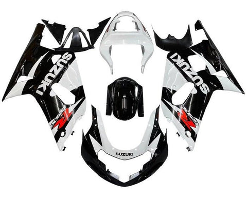 Suzuki GSXR600 Fairings (2000-2003) White, Black at KingsMotorcycleFairings.com