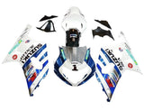 Suzuki GSXR 600 Fairings (2000-2003) White, Blue Stripes at KingsMotorcycleFairings.com