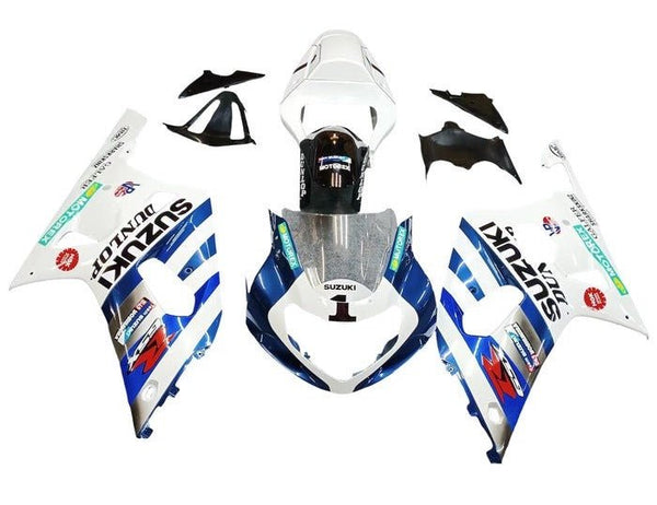 Suzuki GSXR600 Fairings (2000-2003) White, Blue Stripes at KingsMotorcycleFairings.com