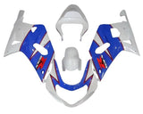 Suzuki GSXR 600 Fairings (2000-2003) White, Blue, Red Pinstripe at KingsMotorcycleFairings.com