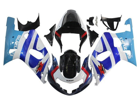 Suzuki GSXR600 Fairings (2000-2003) White, Triple Blue, Black at KingsMotorcycleFairings.com