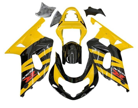 Suzuki GSXR600 Fairings (2000-2003) Yellow, Black Stripe at KingsMotorcycleFairings.com