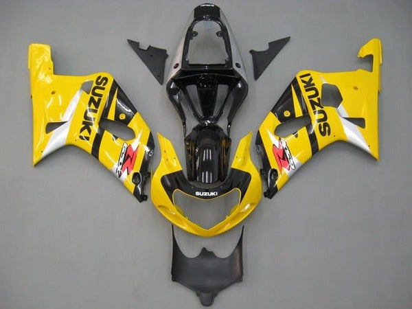 Suzuki GSXR600 Fairings (2000-2003) Yellow, Black, Silver Stripe at KingsMotorcycleFairings.com