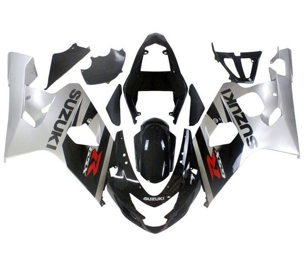 Suzuki GSXR600 Fairings (2004-2005) Black, Silver, Red at KingsMotorcycleFairings.com