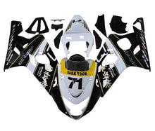 Suzuki GSXR600 Fairings (2004-2005) Black, White, Gold Stripe at KingsMotorcycleFairings.com