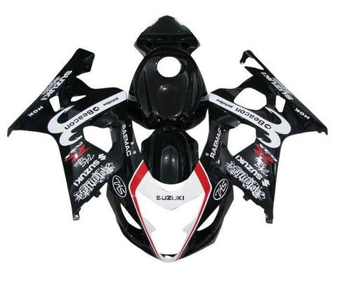 Suzuki GSXR600 Fairings (2004-2005) Black, White, Red Beacon at KingsMotorcycleFairings.com