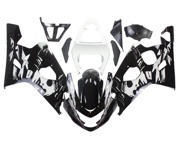 Suzuki GSXR600 Fairings (2004-2005) Black, White, Woman at KingsMotorcycleFairings.com 