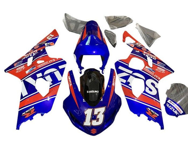 Suzuki GSXR600 Fairings (2004-2005) Blue, Red, White #13 at KingsMotorcycleFairings.com