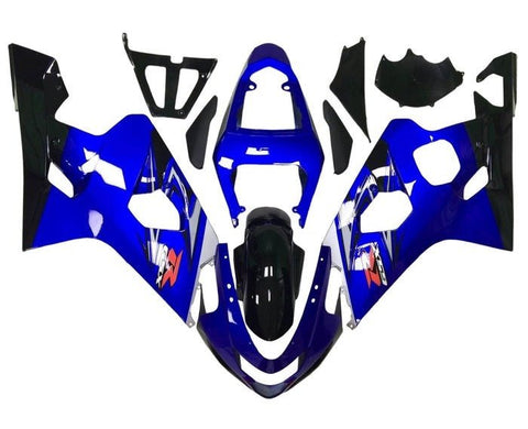 Suzuki GSXR600 Fairings (2004-2005) Gloss Blue, Black, Stripes at KingsMotorcycleFairings.com