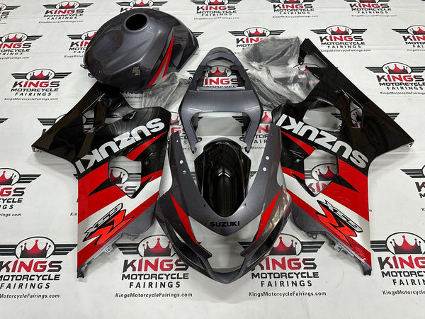 Suzuki GSXR600 Fairings (2004-2005) Gray, Red, Black, Silver at KingsMotorcycleFairings.com