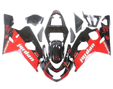 Suzuki GSXR600 Fairings (2004-2005) Red, Black, White Jordan at KingsMotorcycleFairings.com