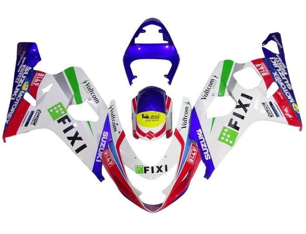 Suzuki GSXR600 Fairings (2004-2005) White Fixi at KingsMotorcycleFairings.com