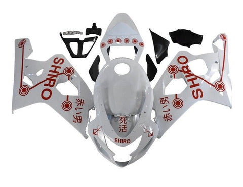 Suzuki GSXR600 Fairings (2004-2005) White, Red, Shiro at KingsMotorcycleFairings.com