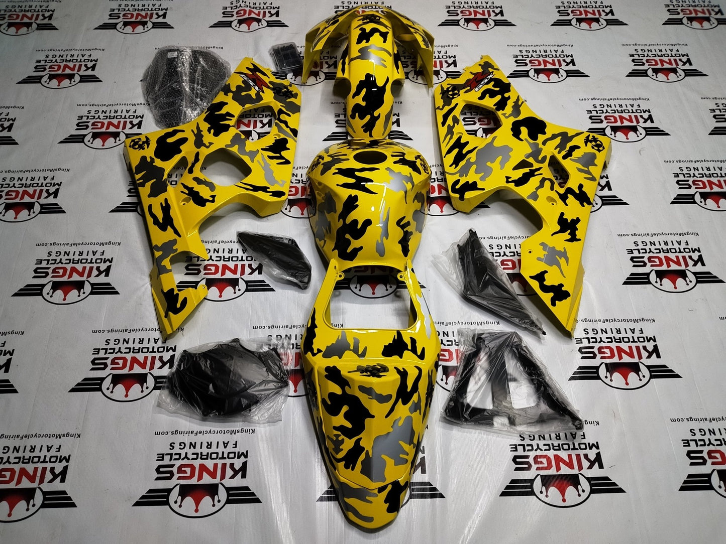 Suzuki GSXR600 Fairings (2004-2005) Yellow, Black, US Marine Camo from KingsMotorcycleFairings.com