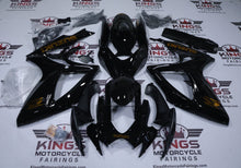Suzuki GSXR600 Fairings (2006-2007) Black Gloss, Gold Chrome from KingsMotorcycleFairings.com