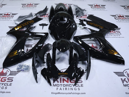Suzuki GSXR600 Fairings (2006-2007) Black, Gold Chrome at KingsMotorcycleFairings.com
