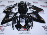 Suzuki GSXR600 Fairings (2006-2007) Black, Gold Chrome at KingsMotorcycleFairings.com
