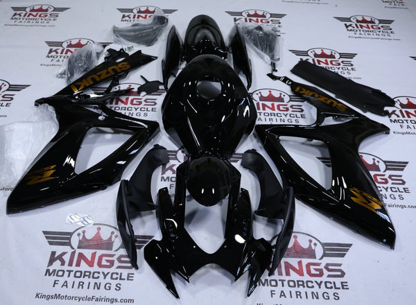 Suzuki GSXR600 Fairings (2006-2007) Black, Gold Metallic at KingsMotorcycleFairings.com